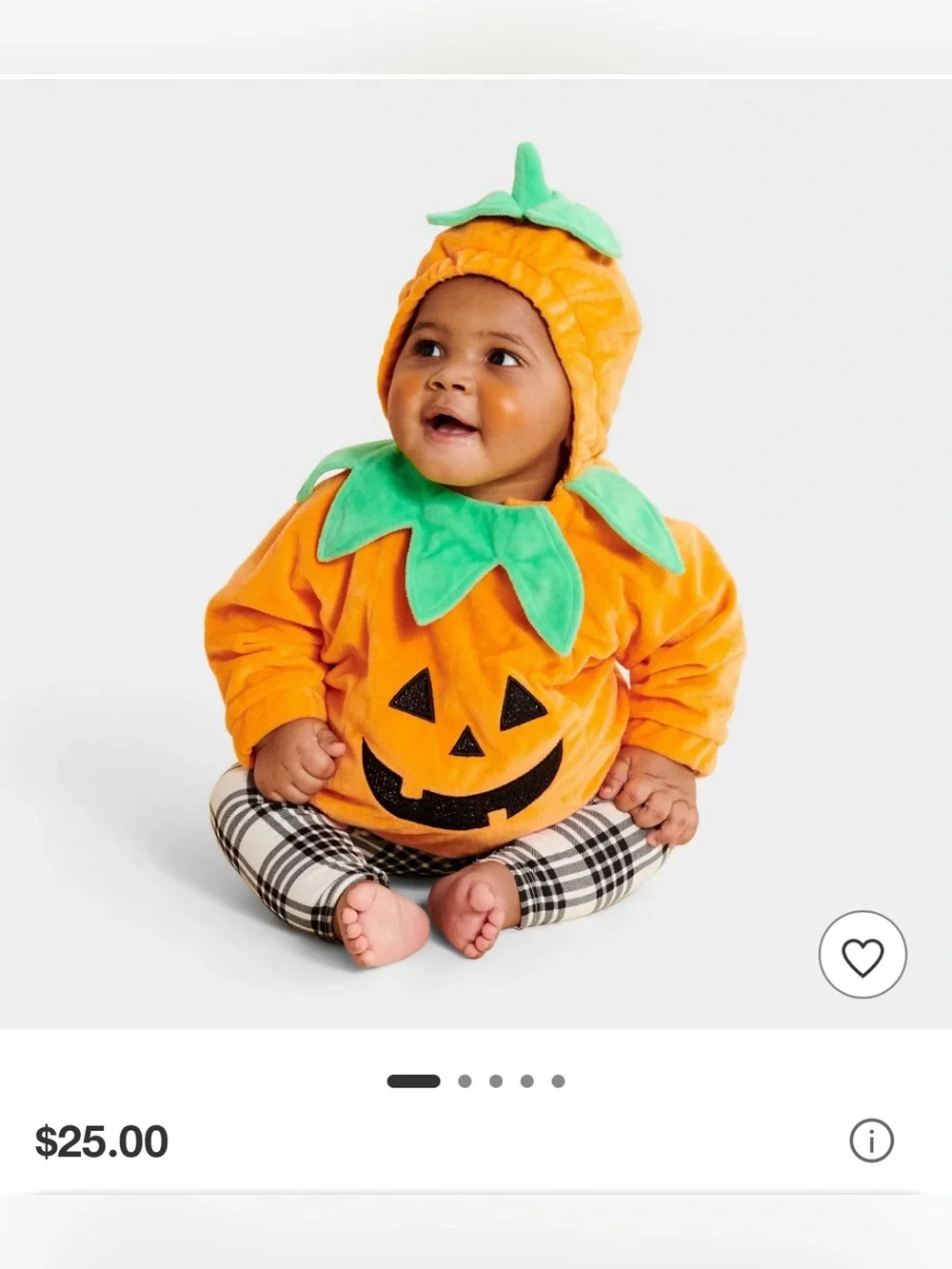 Infant Pumpkin Halloween Costume Pullover Hyde and EEK! Orange size 12-18 months